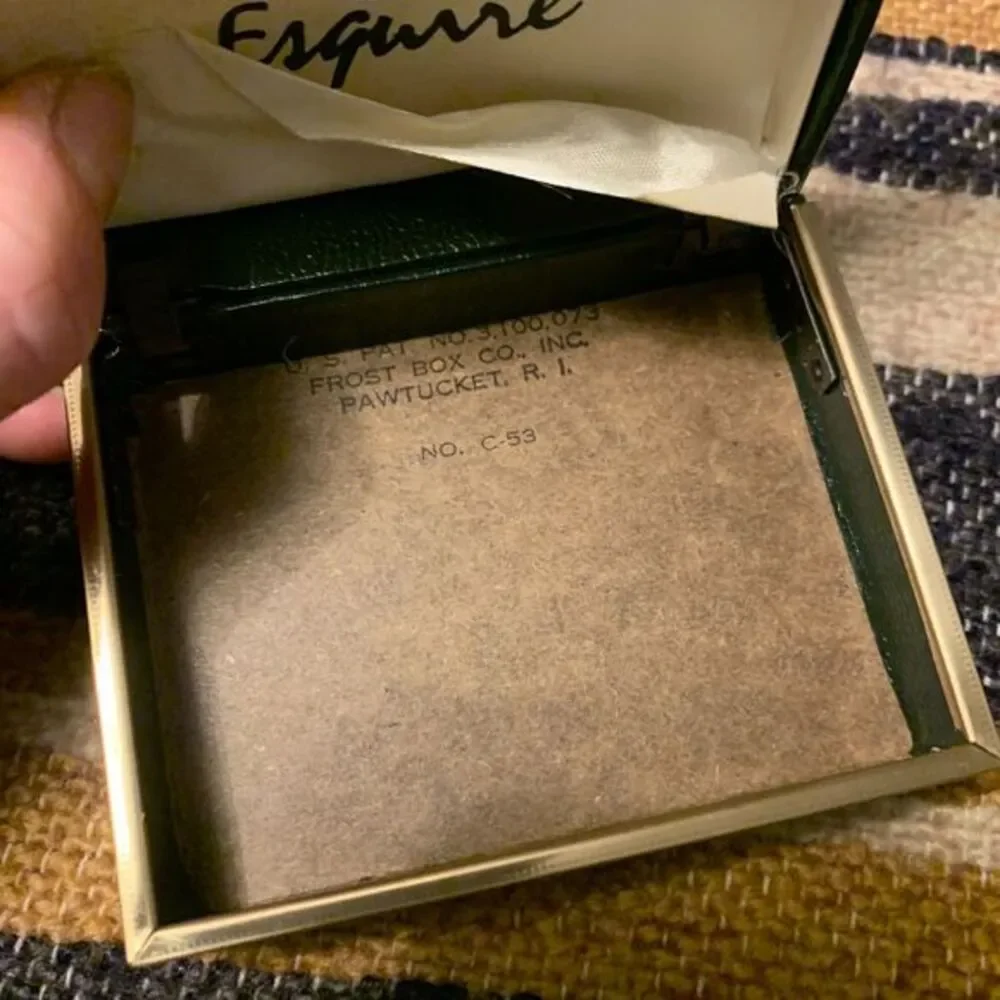 Vintage Esquire Cuff Links Tie Tack Set Gold‎ in Box Mens Accessory